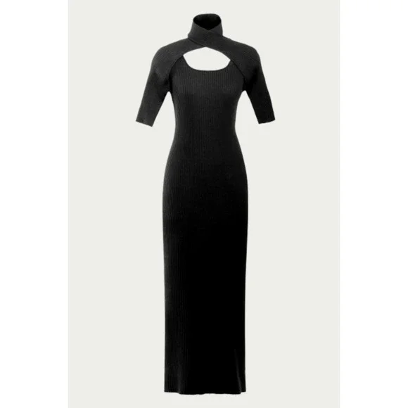 chinese dress ladies Ranch House Layered Sweater Dress Black / Large main image 0